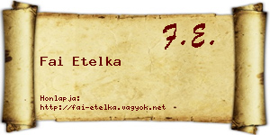 Fai Etelka névjegykártya